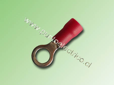 TERMINAL ANILLO 22/18 AWG COLOR ROJO PERF. 6.3mm - PE130172
