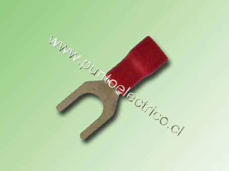 TERMINAL HORQUILLA 22/18AWG COLOR ROJO PERF. 5mm - PE130127