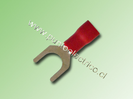 TERMINAL HORQUILLA 22/18AWG COLOR ROJO PERF. 6mm - PE130128