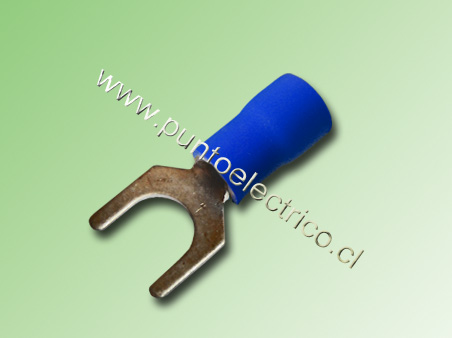 TERMINAL HORQUILLA 16/14AWG COLOR AZUL PERF. 6mm - PE130133