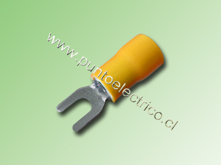TERMINAL HORQUILLA 12/10AWG COLOR AAMARILLO PERF. 4mm - PE130137