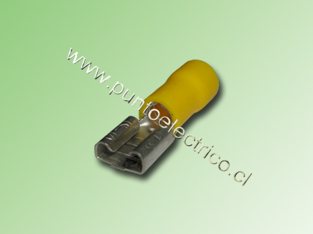 TERMINAL FASTON HEMBRA 12/10 AWG. COLOR AMARILLO ANCHO 6,3mm-PE130162
