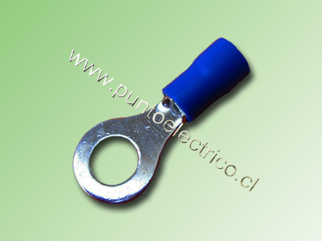 TERMINAL ANILLO 16/14 AWG COLOR AZUL PERF. 6.3mm - PE130178