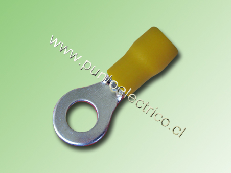 TERMINAL ANILLO 12/10 AWG COLOR AMARILLO PERF. 6.3mm - PE130184