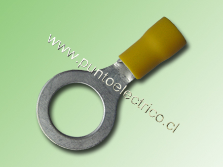 TERMINAL ANILLO 12/10 AWG COLOR AMARILLO PERF. 12mm - PE130187