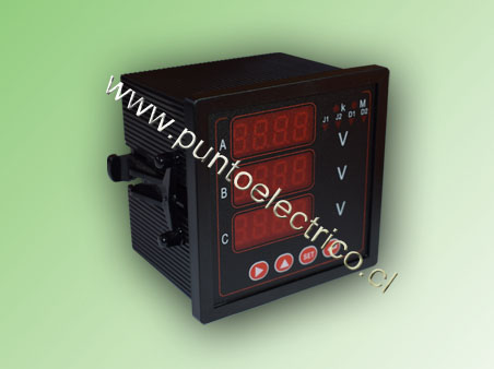 VOLMETRO DIGITAL 3 FASES 0-500 VAC. 72x72mm - PE150521