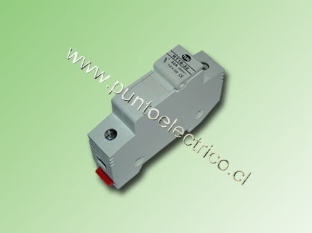 PORTA FUSIBLE SECCIONABLE A RIEL DIN 10,3x38mm 1 POLO 32Amp.-PE160210