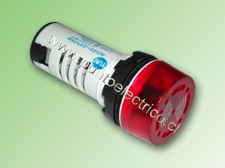 LAMPARA INTERMITENTE COLOR ROJO CON BUZZER 220V AC - PE170091