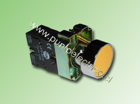 PULSADOR RASANTE COLOR AMARILLO 22mm 1NA - PE170202