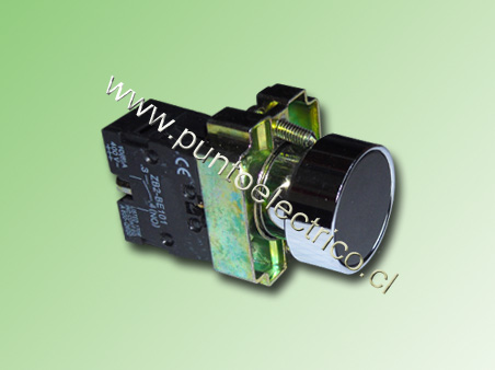 PULSADOR RASANTE COLOR NEGRO 22mm 1NA - PE170203