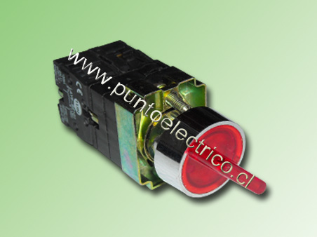 SELECTOR 2 POS. 1NA. LUMINOSO COLOR ROJO. C/NEON 220VAC - PE170217