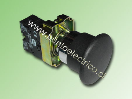 PULSADOR TIPO HONGO 40mm Ø COLOR NEGRO 22mm 1NA - PE170228
