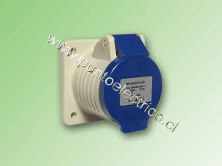 ENCHUFE HEMBRA EMBUTIDA 2P T 16Amp. 220VAC. IP44 - PE200402