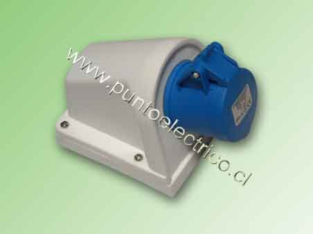 ENCHUFE HEMBRA SOBREPUESTA 2P T 16Amp. 220VAC. IP44 - PE200403