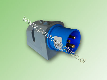 ENCHUFE MACHO SOBREPUESTO 2P T 16Amp. 220VAC. IP44. PE200405