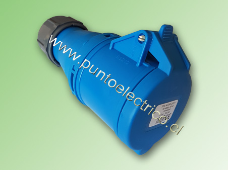 ENCHUFE HEMBRA VOLANTE 2P T 32Amp. 220VAC. IP44 - PE200408
