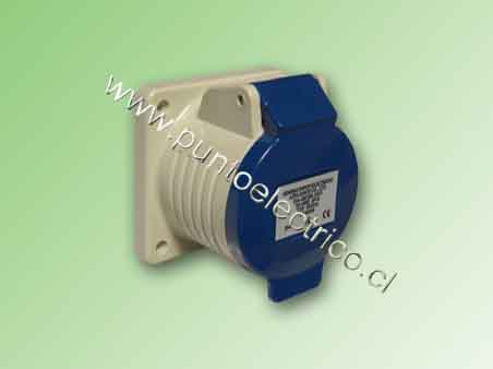 ENCHUFE HEMBRA EMBUTIDA 2P T 32Amp. 220VAC. IP44 - PE200409