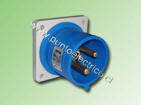 ENCHUFE MACHO EMBUTIDO 2P T 32Amp. 220VAC. IP44 - PE200411