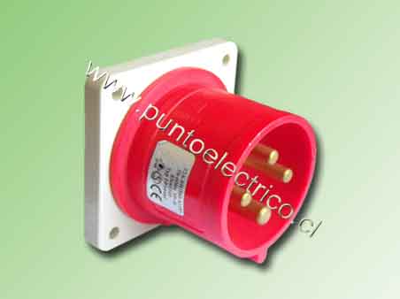 ENCHUFE MACHO EMBUTIDO 3P T 32Amp. 380VAC. IP44 - PE200425