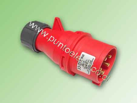 ENCHUFE MACHO VOLANTE 3P N T 16Amp: 380VAC IP44 - PE200428