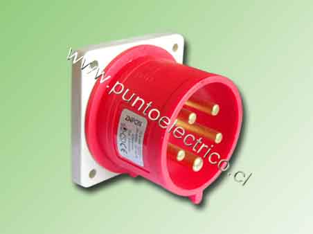 ENCHUFE MACHO EMBUTIDO 3P N T 32Amp. 3810VAC. IP44 - PE200439