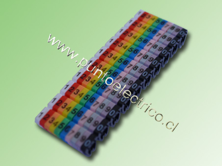 TIRA DE 10 MARCAS PARA CABLE 8 / 6AWG N°6 6,0mm Ø. PE120486