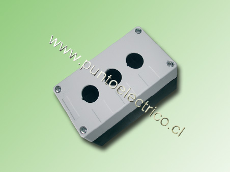 CAJA PVC 3 PERFORACIONES 22mm COLOR GRIS/NEGRO.  PE170273