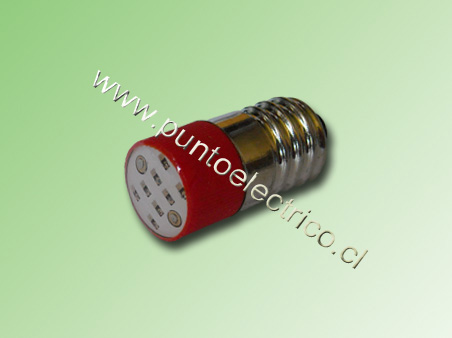 LED ROSCA E10 COLOR ROJO 24 VDC. PE170021