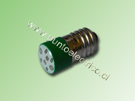 LED ROSCA E10 COLOR VERDE 24 VDC. PE170020