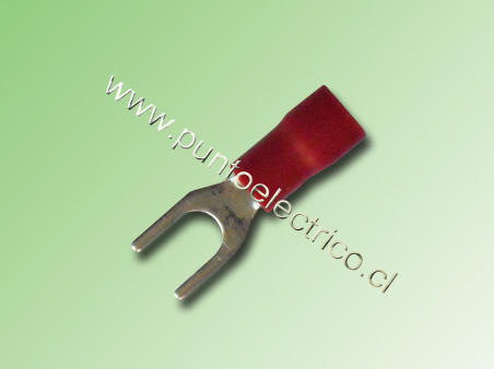 TERMINAL HORQUILLA  ROJA  22/18 AWG PERF. 4,0mm. PE130126