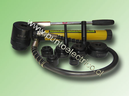 PUNZONADORA HIDRA P/PLACA  2.5mm22-27,5-34,3-43-49-60,8mm Ø  MODELO SYK-8. PE130519