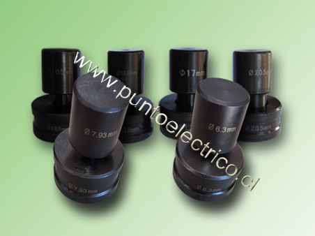 KIT PUNZONES CH-70(6,3mm)(7,9mm)(10,5mm)(13.8mm)(17.5mm)(20.5mm). PE130546