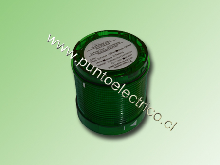 MODULO BALIZA TIPO LED 24V AC/DC COLOR VERDE 70mm. PE170095