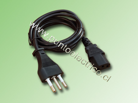 CORDON NEGRO 3x1,0mm2 LARGO 1,5mTS. 10Amp./250VAC. PE200195