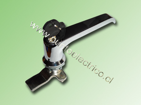 ESPAÑOLETA  CROMADA TIPO L CON LLAVE LENGUETA 3 PUNTAS. PE210210