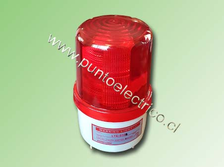 BALIZA DESTELLANTE LED COLOR ROJO 220VAC FIJACION C/HILO- PE170151
