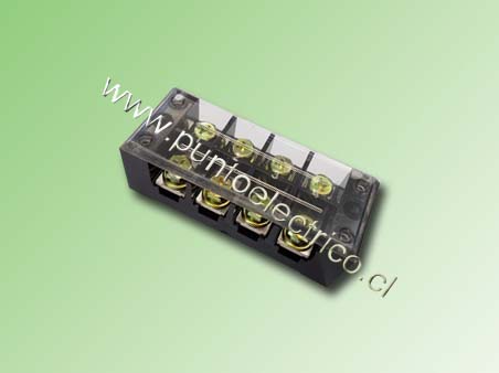 REGLETA DE CONEXION 4 POLOS 60AMP. CUBIERTA TRANSPARENTE. COD. PE200119