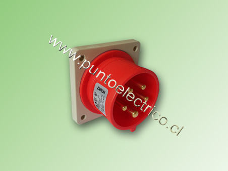ENCHUFE MACHO ENBUTIDO 3P T 32AMP. 380VAC. IP44. COD PE200420