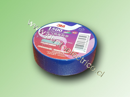 CINTA  AISLADORA  COLOR AZUL 3M 1500 18mm x10m X 0.13MM. COD. PE110421