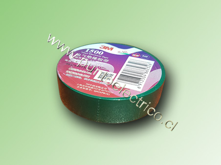 CINTA  AISLADORA  COLOR VERDE 3M 1500 18mm x10m X 0.13MM. COD. PE110424