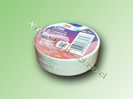 CINTA  AISLADORA  COLOR BLANCO 3M 1500 18mm x10m X 0.13MM. PE110423