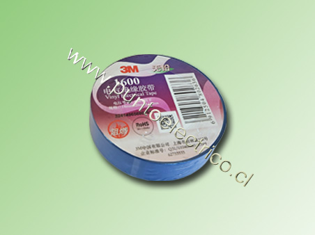 CINTA  AISLADORA  COLOR AZUL 3M 1600 18mm x 20m X 0.13MM  PE110428