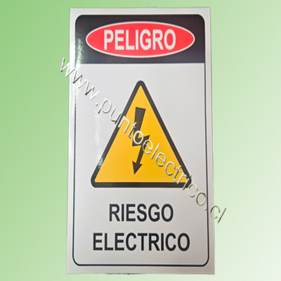 ETIQUETA ADHESIVA RIESGO ELECTRICO 180x250mm.  PE120511.