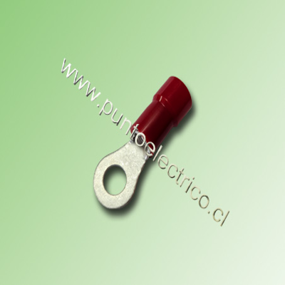 TERMINAL ANILLO 8AWG COLOR ROJO PERF. 8MM 