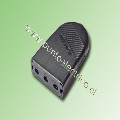 ENCHUFE HEMBRA VOLANTE 2P+T 10AMP.  250VAC NEGRO