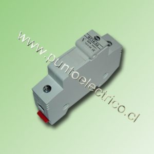 PORTA FUSIBLE SECCIONABLE A RIEL DIN 10,3x38mm 1 POLO 32Amp.