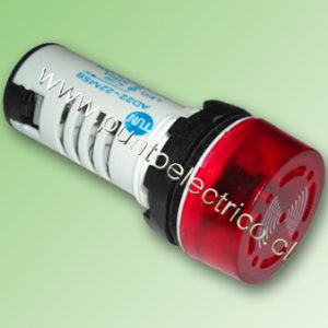 LAMPARA INTERMITENTE COLOR ROJO CON BUZZER 220V AC