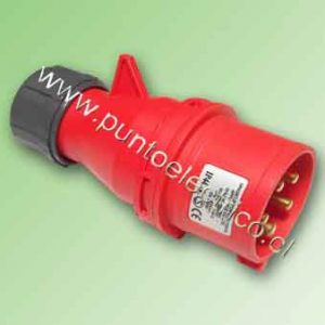 ENCHUFE MACHO VOLANTE 3P+N+T 16Amp: 380VAC IP44